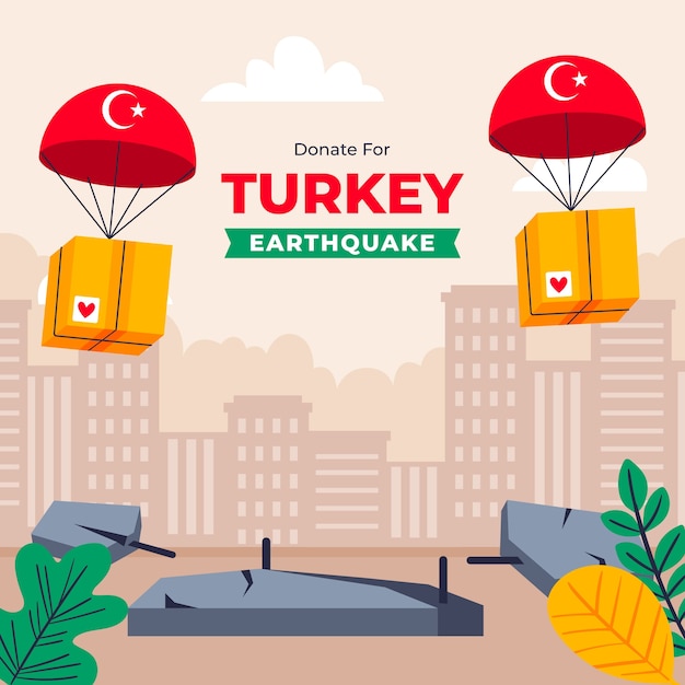 Vector flat illustration for the earthquake in turkey