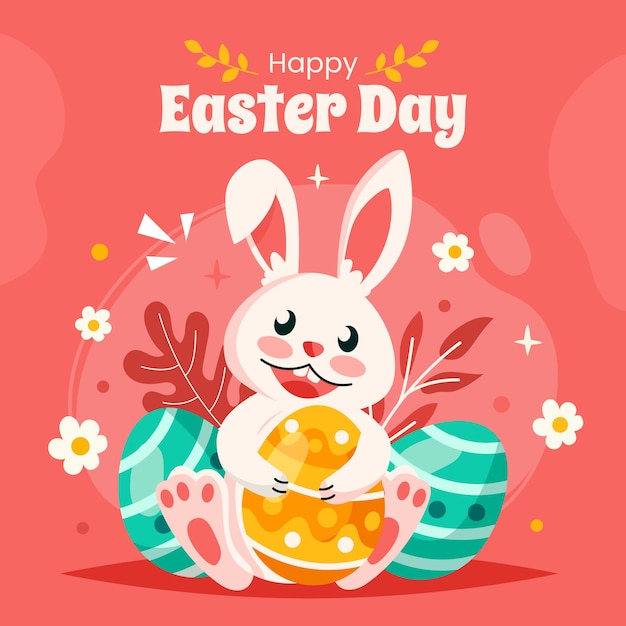 Flat illustration for easter celebration