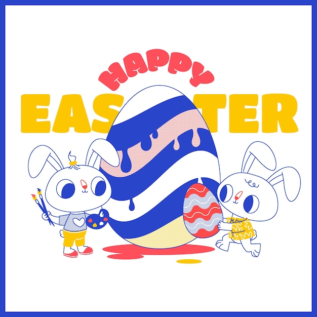 Vector flat illustration for easter celebration