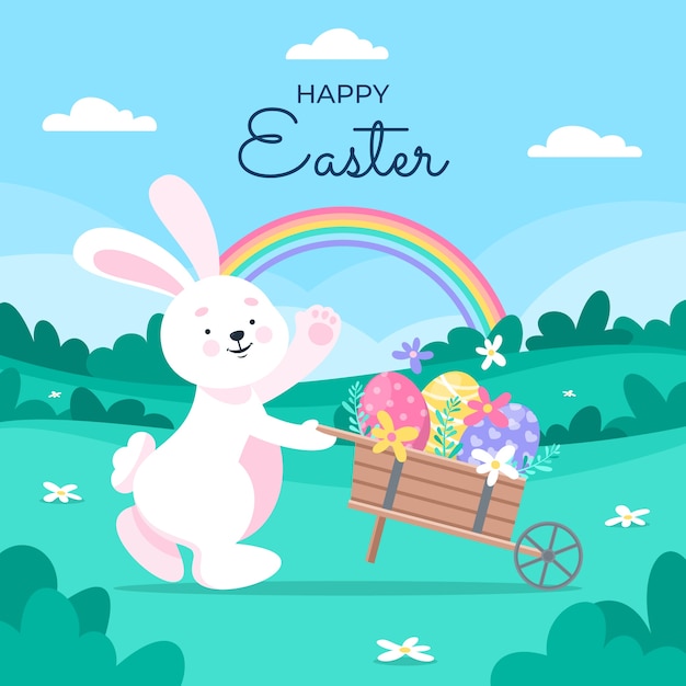 flat illustration for easter celebration