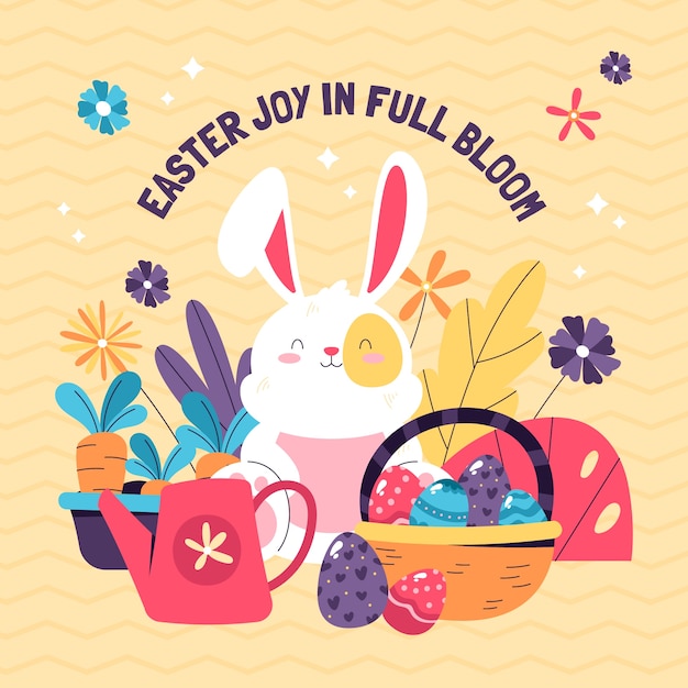 Flat illustration for easter holiday