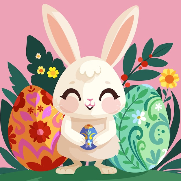 Vector flat illustration for easter holiday