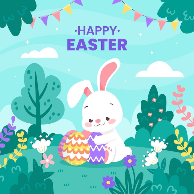 Vector flat illustration for easter holiday