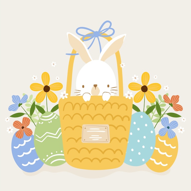 Vector flat illustration for easter holiday