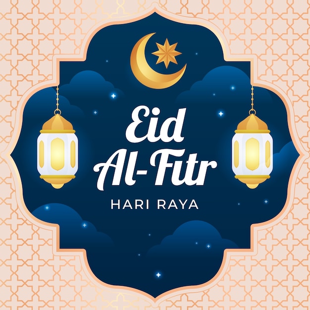 flat illustration for eid al-fitr celebration
