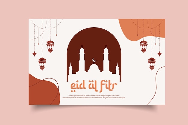 Flat illustration eid al fitr template design