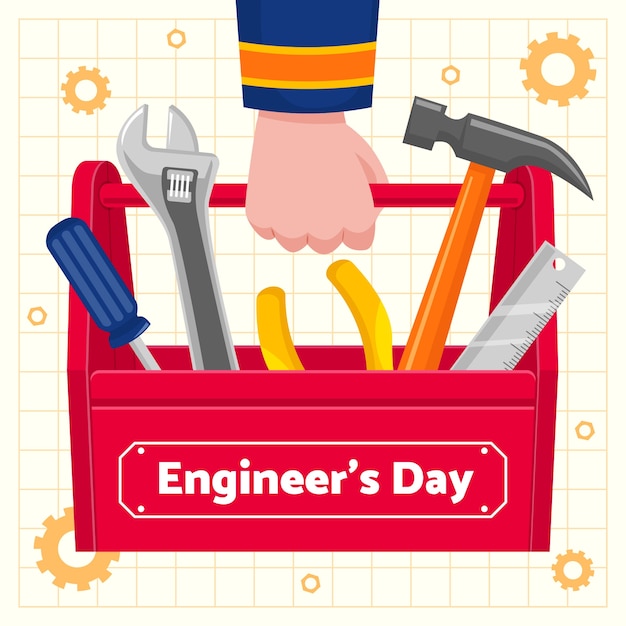 Flat illustration for engineers day celebration