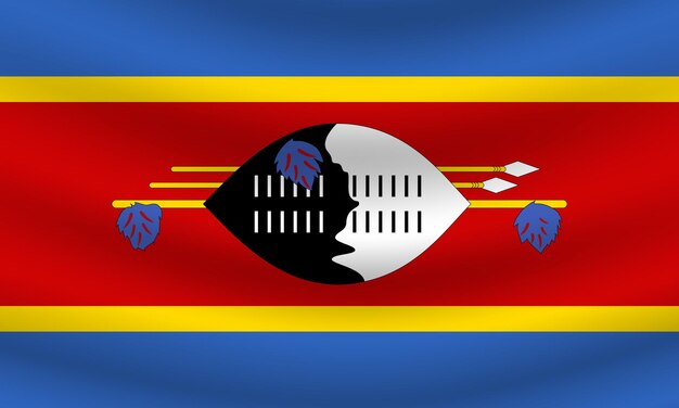 Vector flat illustration of eswatini national flag