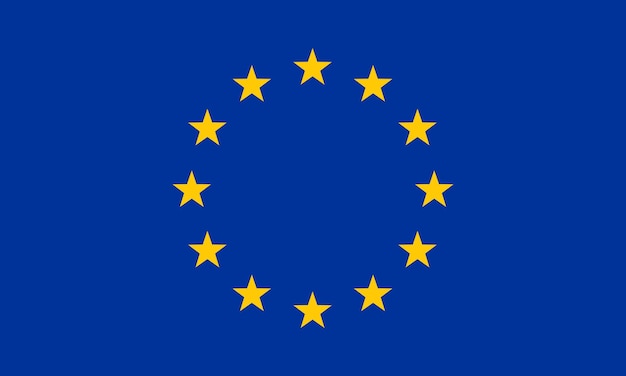 Vettore illustrazione piatta della bandiera dell'unione europea