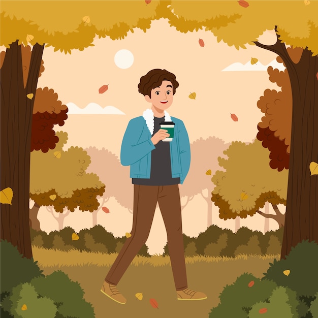 Flat illustration for fall season celebration