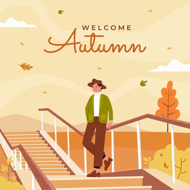 Flat illustration for fall season celebration