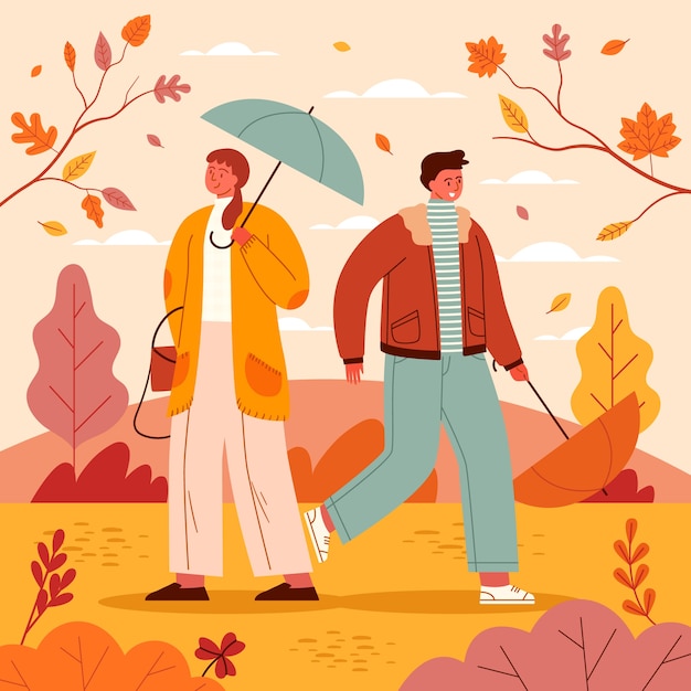 Vector flat illustration for fall season celebration