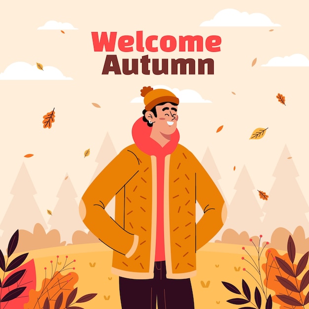 Flat illustration for fall season celebration