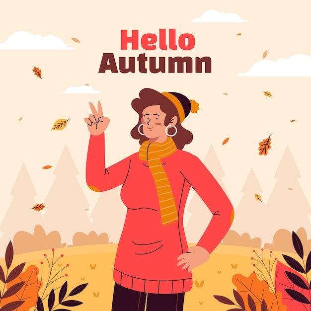 Flat illustration for fall season celebration