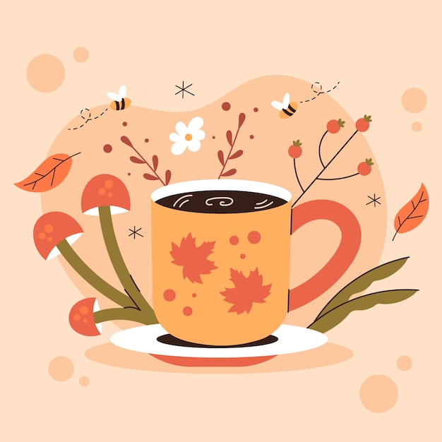 Vector flat illustration for fall season celebration