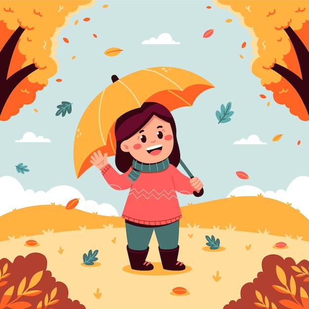 Vector flat illustration for fall season celebration