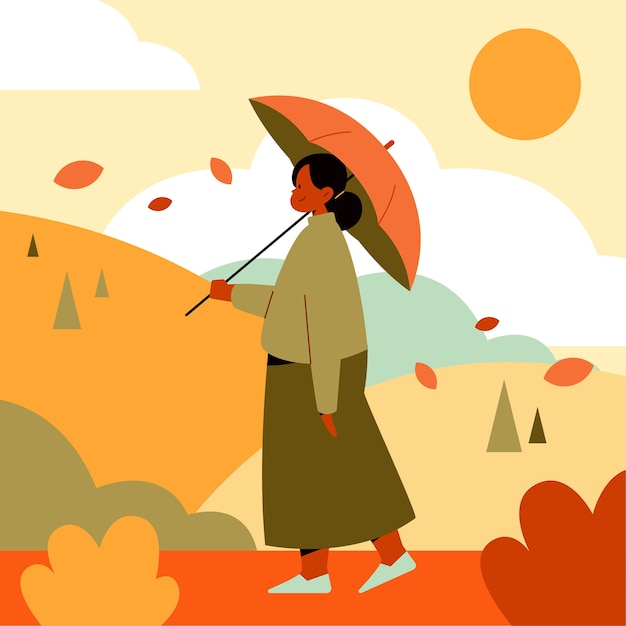 Flat illustration for fall season celebration