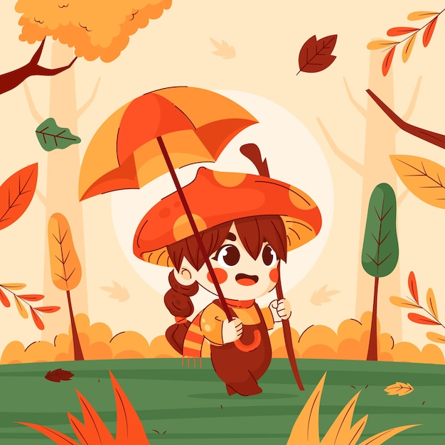 Flat illustration for fall season celebration