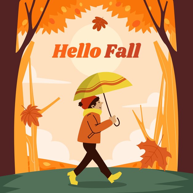 Vector flat illustration for fall season celebration