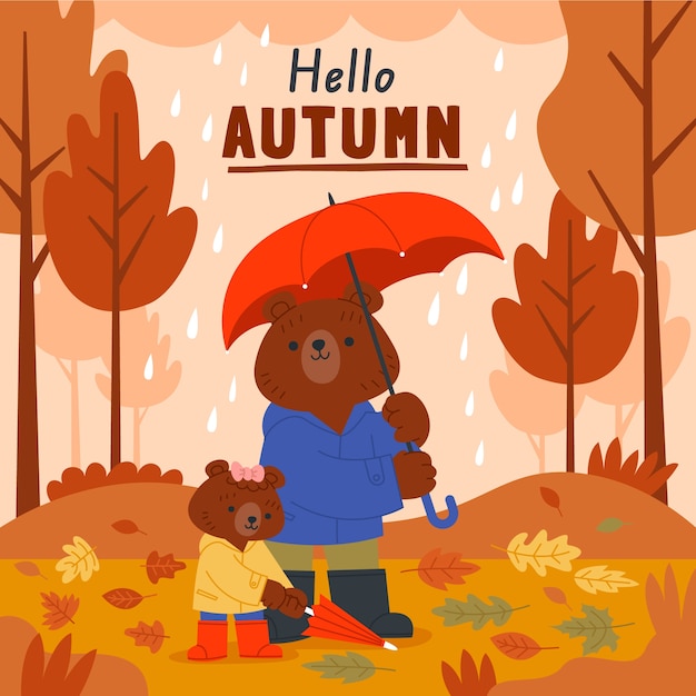 Vector flat illustration for fall season celebration