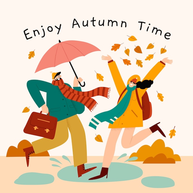 Vector flat illustration for fall season celebration