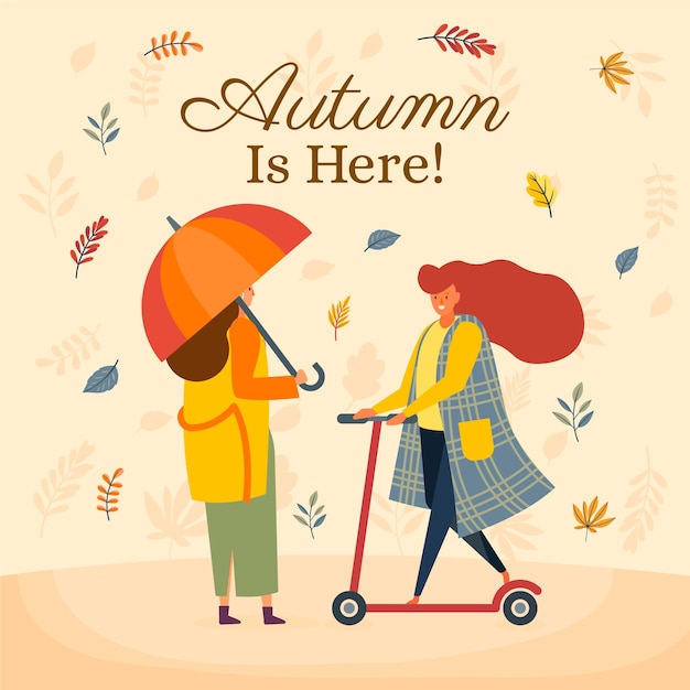 Vector flat illustration for fall season