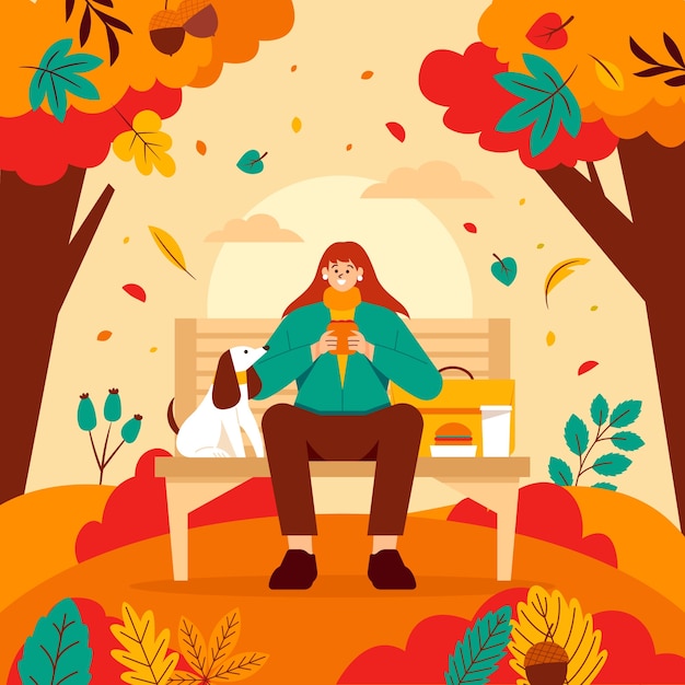 Flat illustration for fall season