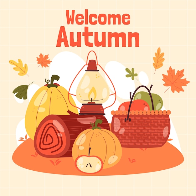 Flat illustration for fall season