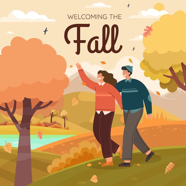 Vector flat illustration for fall season