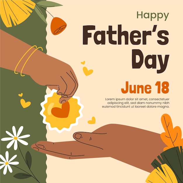 Vector flat illustration for father's day celebration