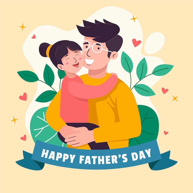 Flat illustration for father's day celebration