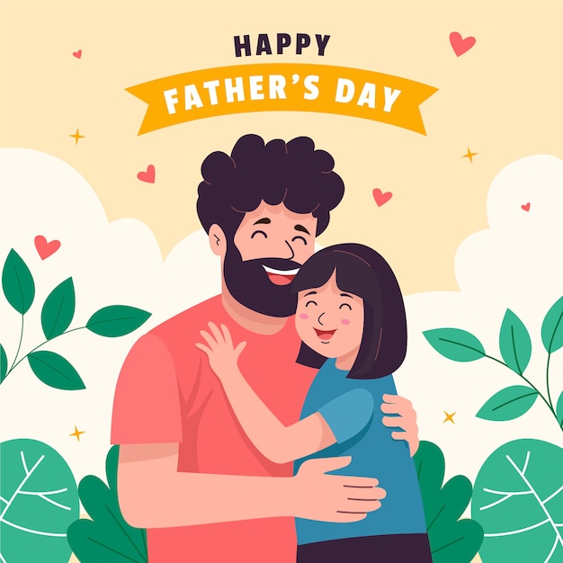 Vector flat illustration for father's day celebration