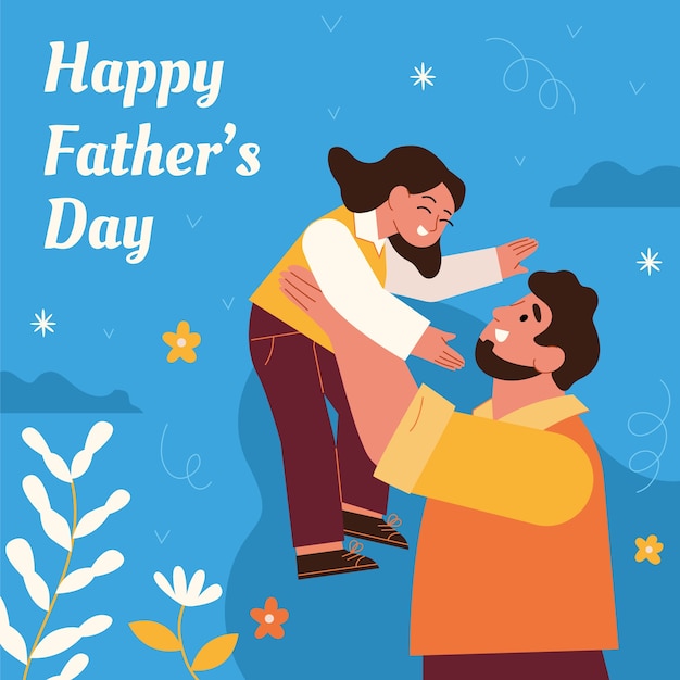 Vector flat illustration for fathers day celebration