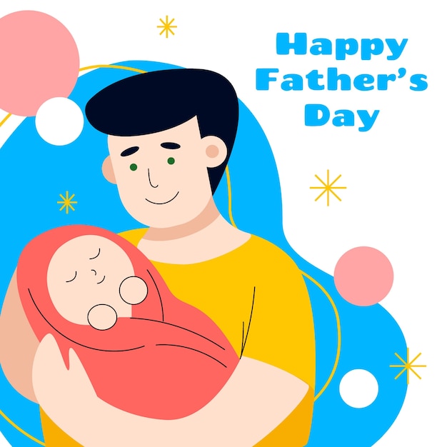 Flat illustration for fathers day celebration