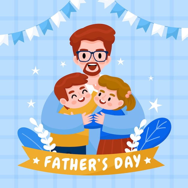 Vector flat illustration for fathers day celebration