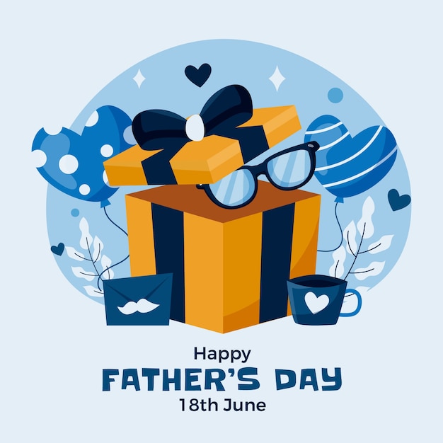 Vector flat illustration for fathers day celebration