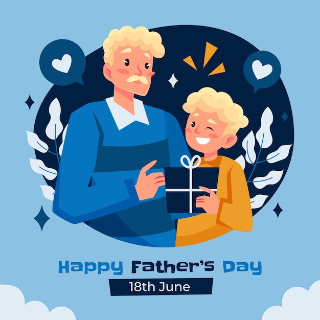 flat illustration for fathers day celebration