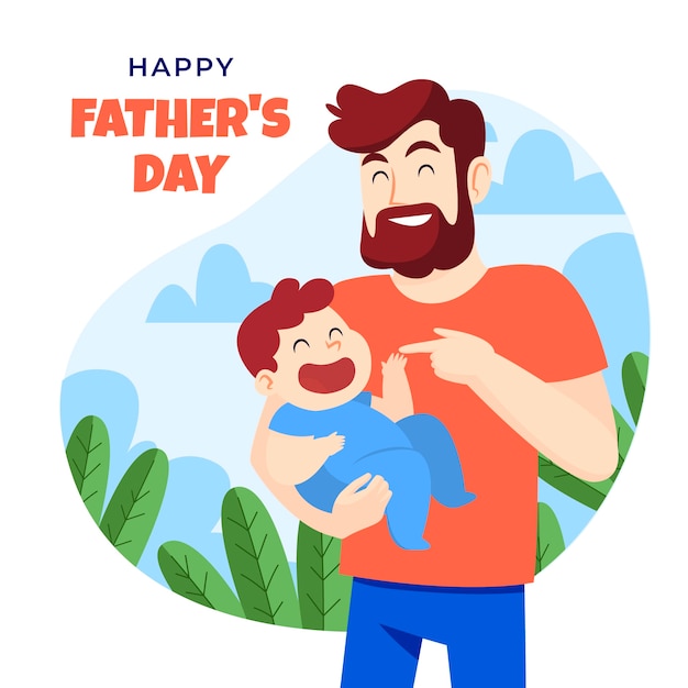 Vector flat illustration for fathers day celebration