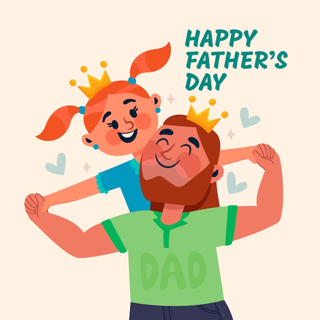 Vector flat illustration for fathers day celebration