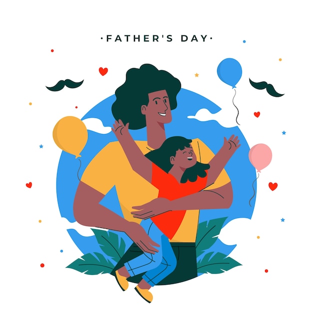flat illustration for fathers day celebration