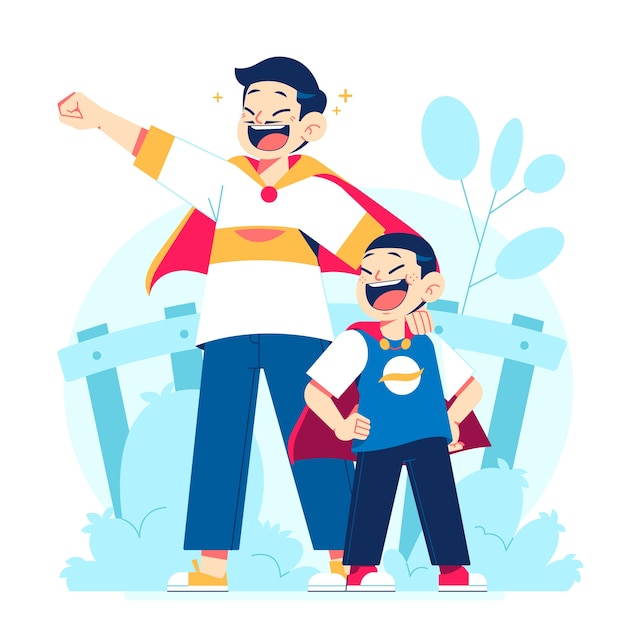 Vector flat illustration for fathers day celebration