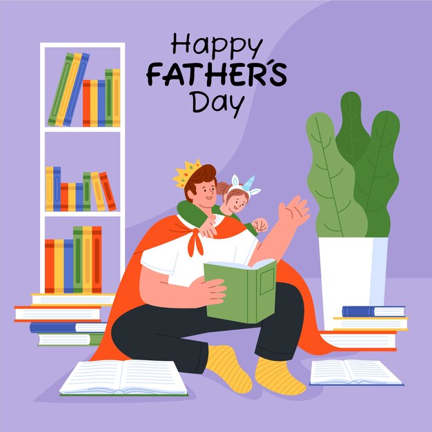 Flat illustration for fathers day celebration