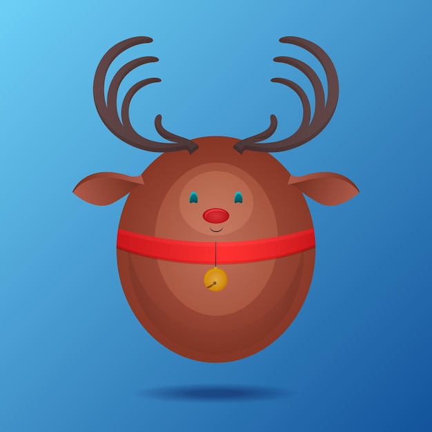 Flat illustration of festive reindeer and bell for your creativity