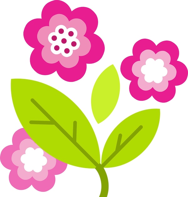 Flat Illustration of a flower in a simple colorful style