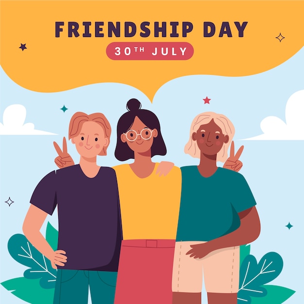 Вектор Плоская иллюстрация для празднования дня дружбы