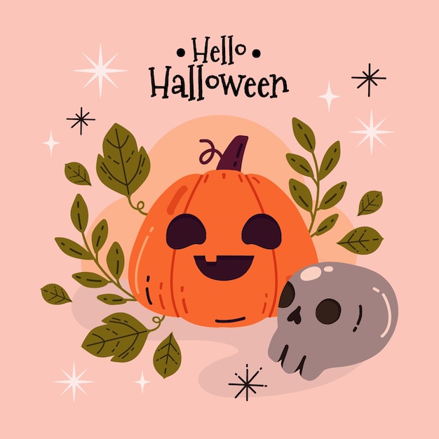 Вектор Плоская иллюстрация для празднования хэллоуина