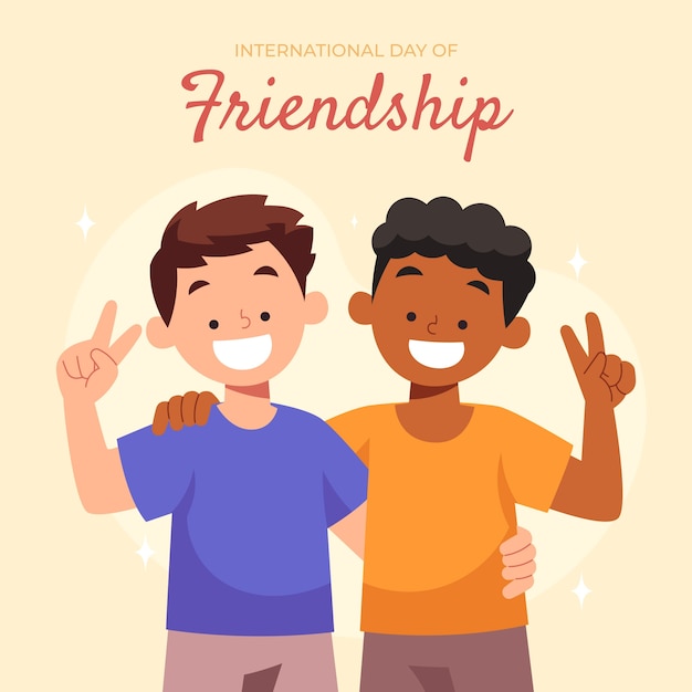 Плоская иллюстрация для празднования дня дружбы