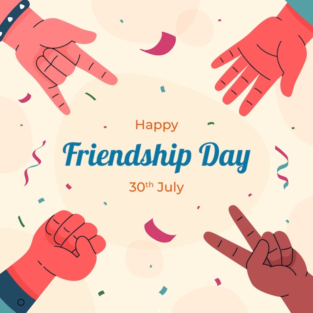 Vector flat illustration for friendship day celebration