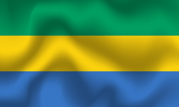 Vector flat illustration of gabon national flag