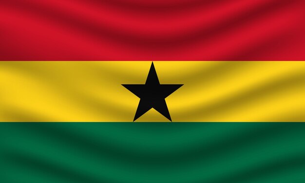 Flat Illustration of Ghana national flag